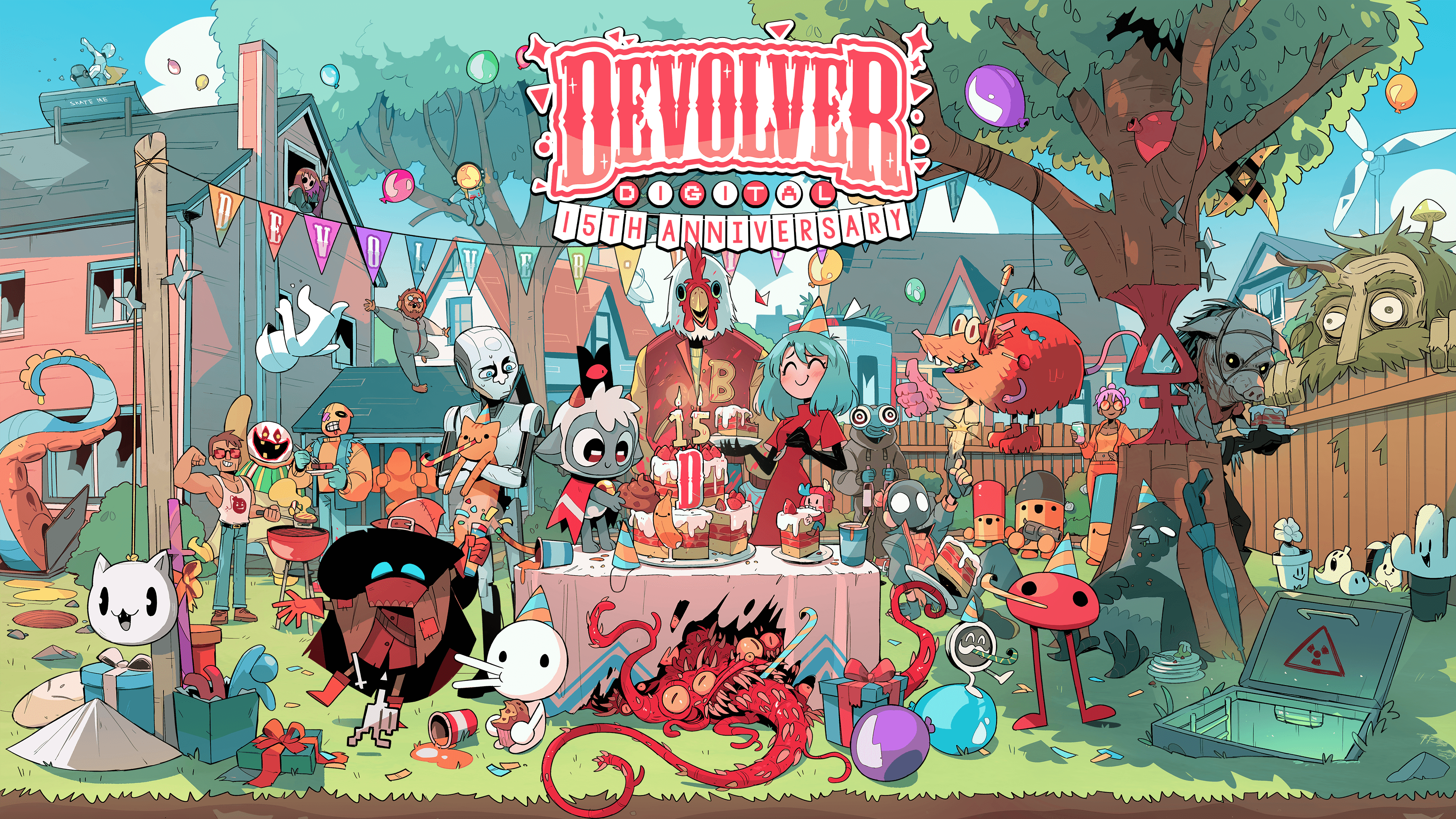 Devolver Digital Anniversary Art with Logo