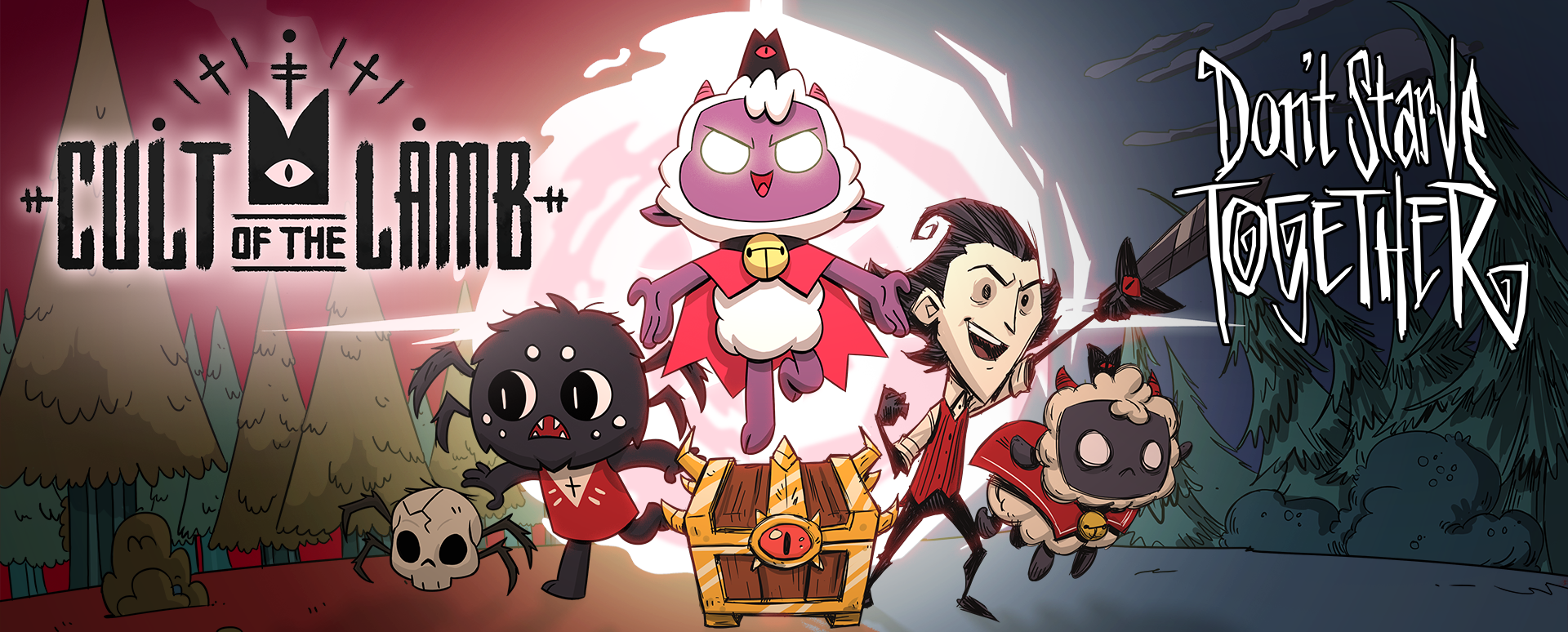 Cult of the Lamb x Don't Starve Crossover key art
